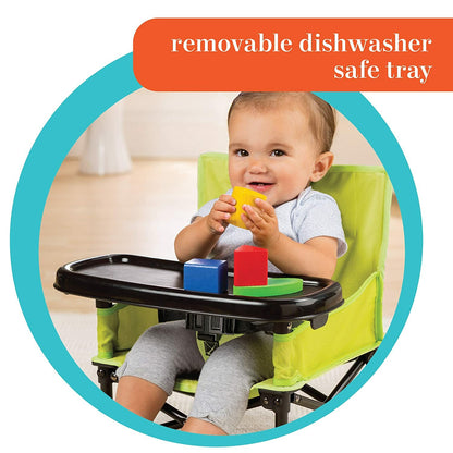 Summer Infant Pop and Sit Portable Booster Lightweight Green Removable Tray