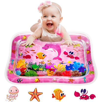 ZMLM Baby Tummy Time Water Mat for Babies: Baby Toys Gifts for Newborn Infant 3 6 9 12 Month Boy Girl Inflatable Activity Playmat Sensory Mat Toddler Belly Time Pat Indoor Summer Gifts (Pink)