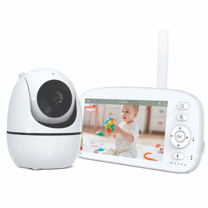 5.0" Video Babymonitor, Remote Pan-Tilt-Zoomcamera,Nightvision,2-Way Audio, Lullabies &Temp Sensorfor Baby Safety