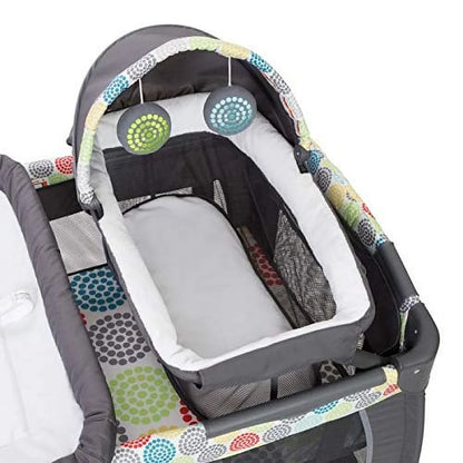Lil Snooze Deluxe II Nursery Center Playard with Changer and Bassinet, Funfetti Grey