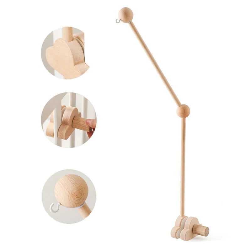 Baby Crib Mobile Arm,Hbm Wooden Mobile Arm for Crib Mobile Hanger for Crib Baby Girl Nursery Decor