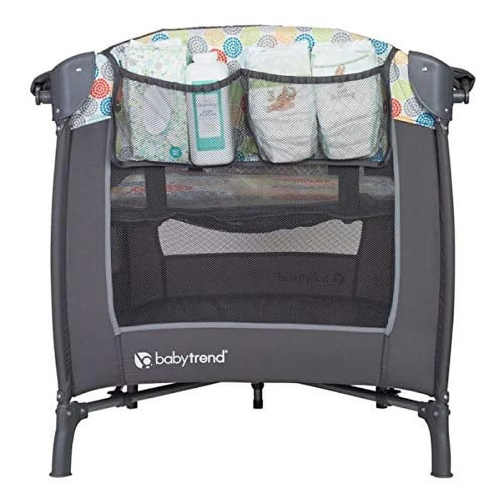 Lil Snooze Deluxe II Nursery Center Playard with Changer and Bassinet, Funfetti Grey