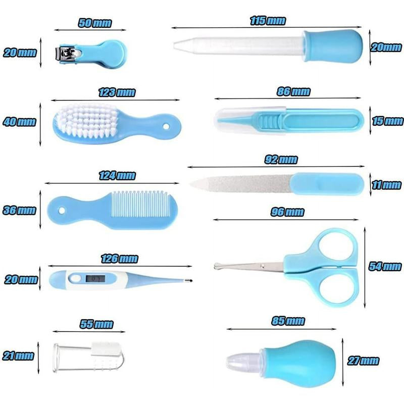 Baby Grooming Kit, Newborn Essentials Health Care All in 1 Set, Baby Must Have Accessories, Blue & Pink