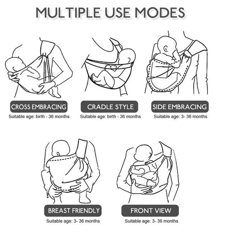 Suitable for 1-3 Years Old Breathable Soft Baby Carrier Suitable for Newborn to Toddler Adjustable Single Shoulder Labor-Saving Baby Carrier Toddler Carrier Hipsling