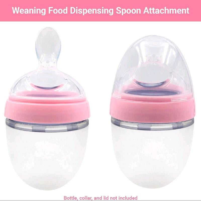 Squeeze Spoon Baby Food Dispensing Attachment - 2 Pack (5Oz and 8Oz) Compatible with Comotomo Baby Bottles. Include a Bottle.