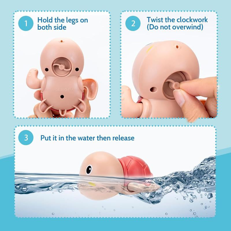 Bath Toys for Toddlers 1-3, Animal Floating Wind up Bathtub for Kids, Preschool Toddler New Born Infant Water Pool Toys