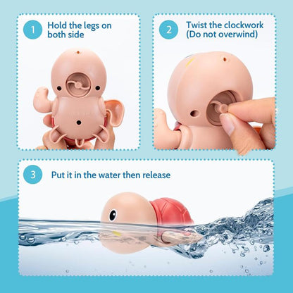 Bath Toys for Toddlers 1-3, Animal Floating Wind up Bathtub for Kids, Preschool Toddler New Born Infant Water Pool Toys