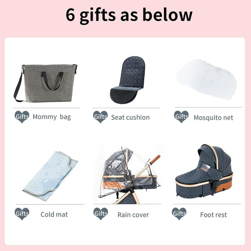 [Weekly Picks] Baby Stroller, Deals for You Days, 4-In-1 Portable & Foldable Toddler Stroller with Sunshade, High Quality & Lightweight Travel Stroller for Babies Outdoor Fun, Adjustable Stroller and Accessories Combo Set, One-Click Folding.]