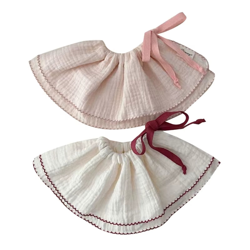 2Pcs Baby Bibs Newborn Drooling Bib Cotton Burp Cloths with Adjustable Drawstring Infant Teething Bib Feeding Towel A2UB