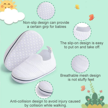Baby Girls Boys Shoes Infant Casual Sneakers Newborn Soft Sole Slip on for First Walkers 3-18 Months