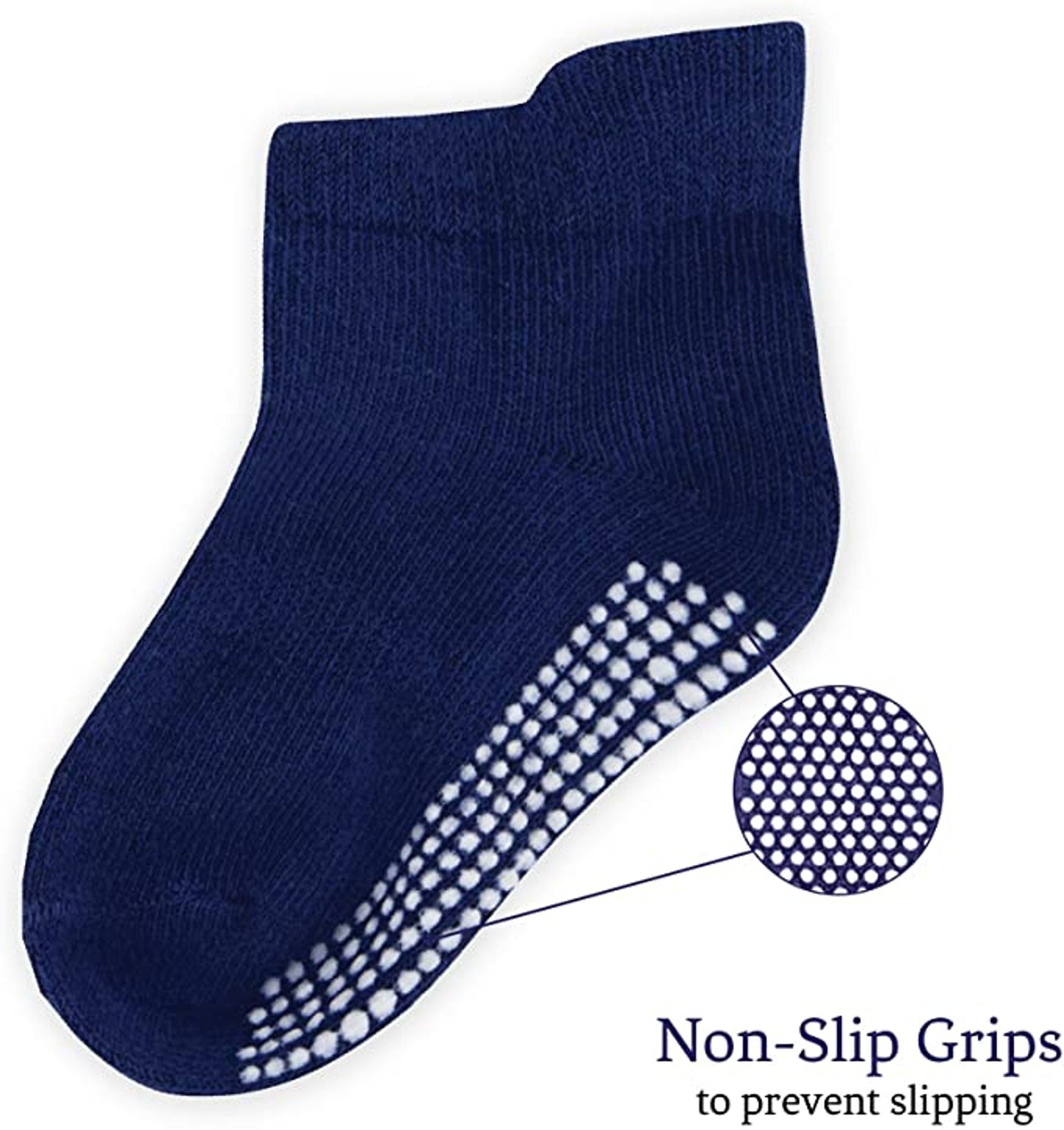 Unisex Toddler Socks, Baby Boy Socks, 9 Pack - Non Slip Low-Cut Grip Socks for Infants & Toddlers