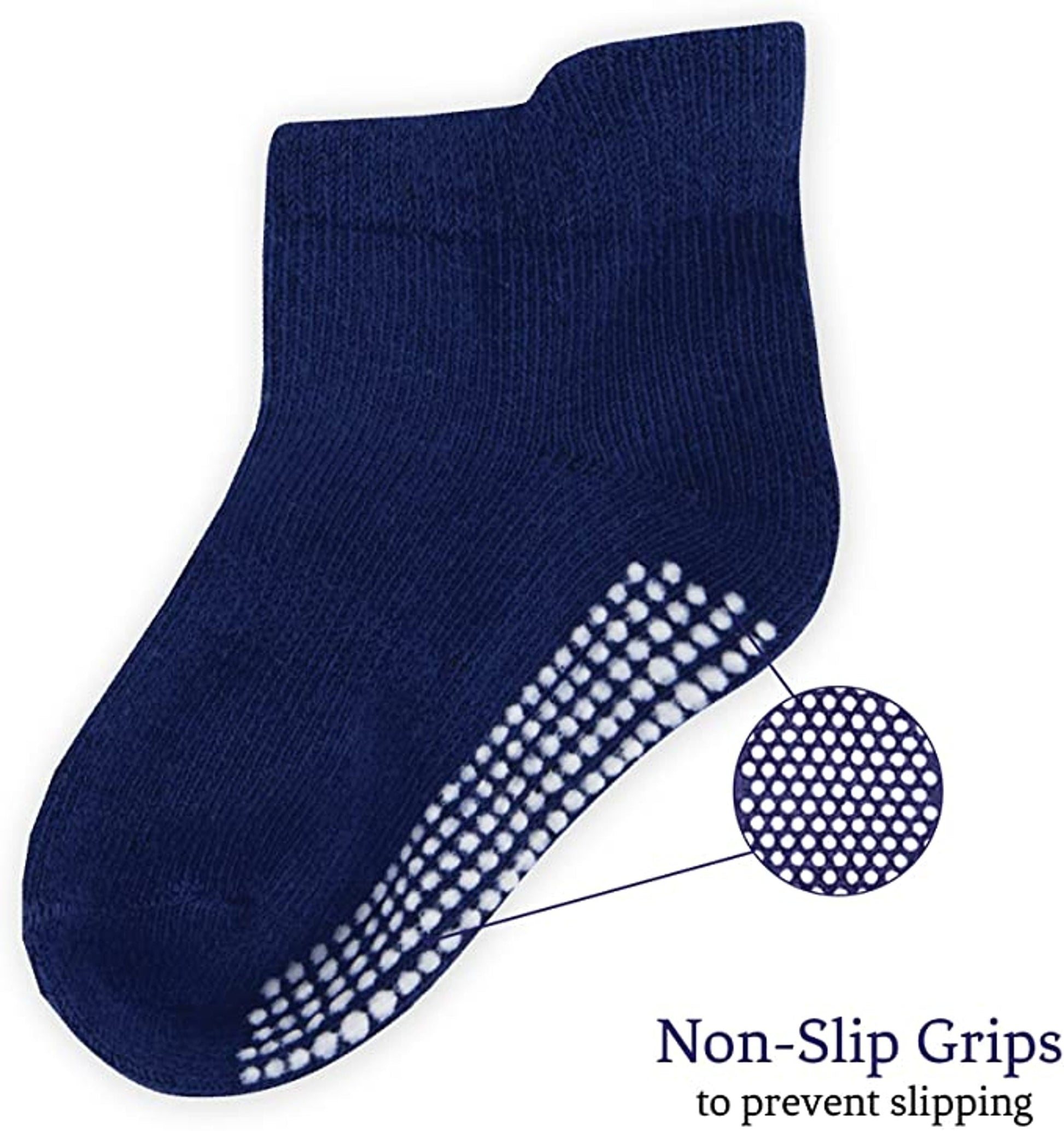 Unisex Toddler Socks, Baby Boy Socks, 9 Pack - Non Slip Low-Cut Grip Socks for Infants & Toddlers