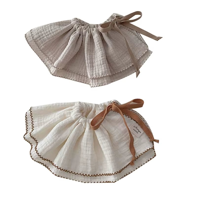 2Pcs Baby Bibs Newborn Drooling Bib Cotton Burp Cloths with Adjustable Drawstring Infant Teething Bib Feeding Towel A2UB