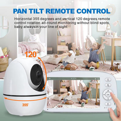5.0" Video Babymonitor, Remote Pan-Tilt-Zoomcamera,Nightvision,2-Way Audio, Lullabies &Temp Sensorfor Baby Safety