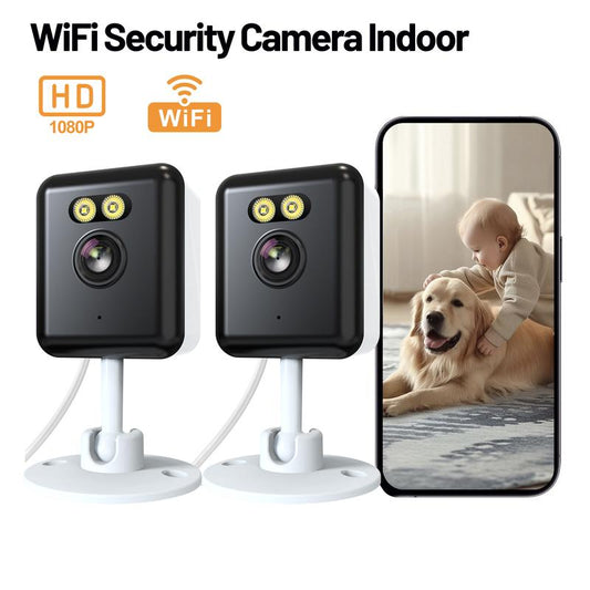 2-Pack 1080P Indoor Wifi Security Camera | Baby/Pet Monitor with Auto Tracking, Color Night Vision, 2-Way Audio & US Local Cloud