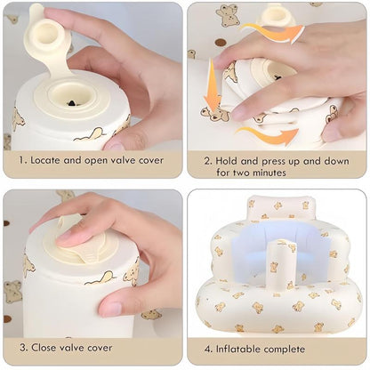 Cute Inflatable Baby Seat, Plant Pattern Inflatable Baby Sofa, Inflatable Baby Chair for Babies