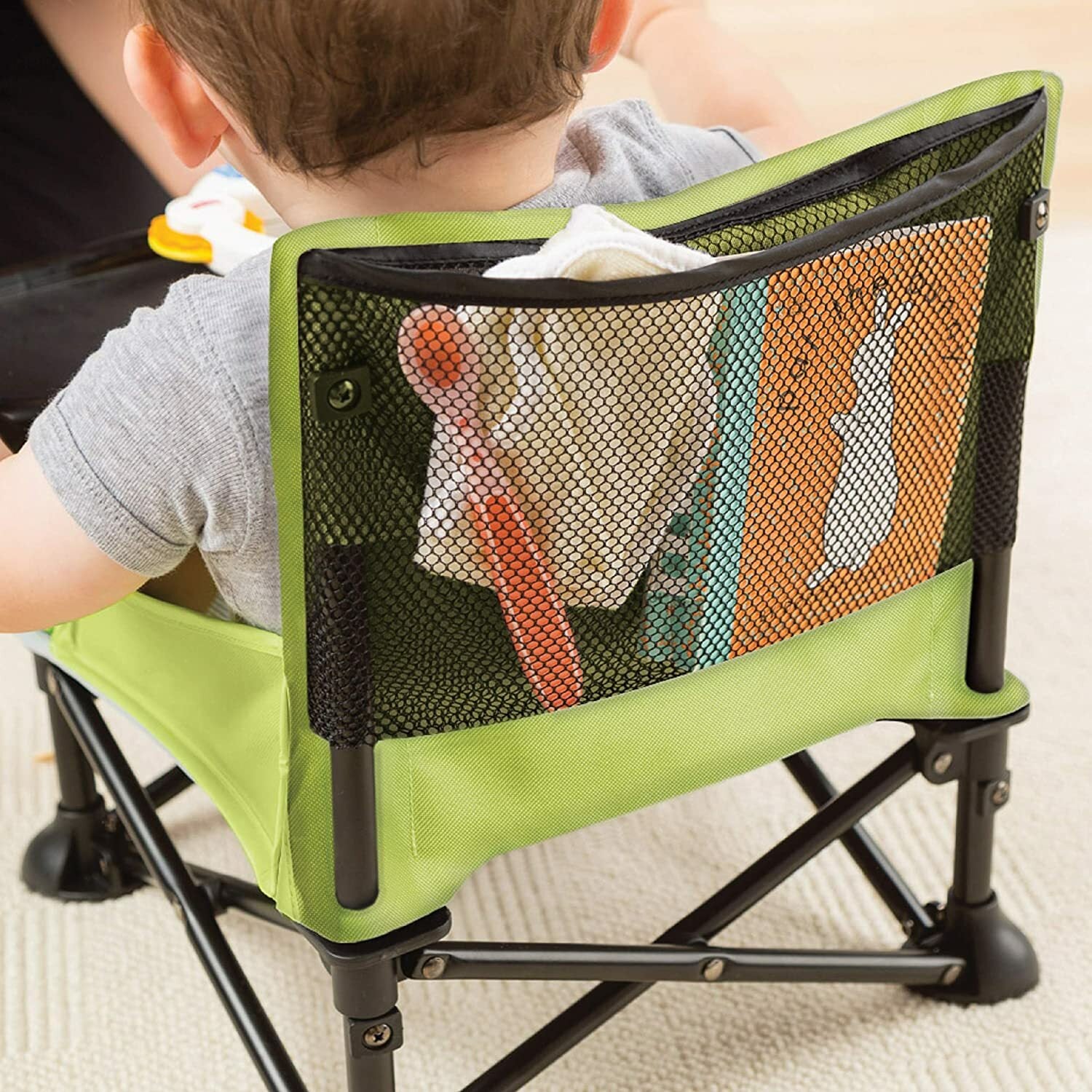 Summer Infant Pop and Sit Portable Booster Lightweight Green Removable Tray