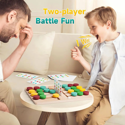 Montessori Color Matching Learning Toys Sliding Puzzle for Kids 3 4 5 6 7 Years Old Preschool Logic Game Brain Teasers Boys Girls 2 Players Educational Wooden Toddler Travel Toys Gifts