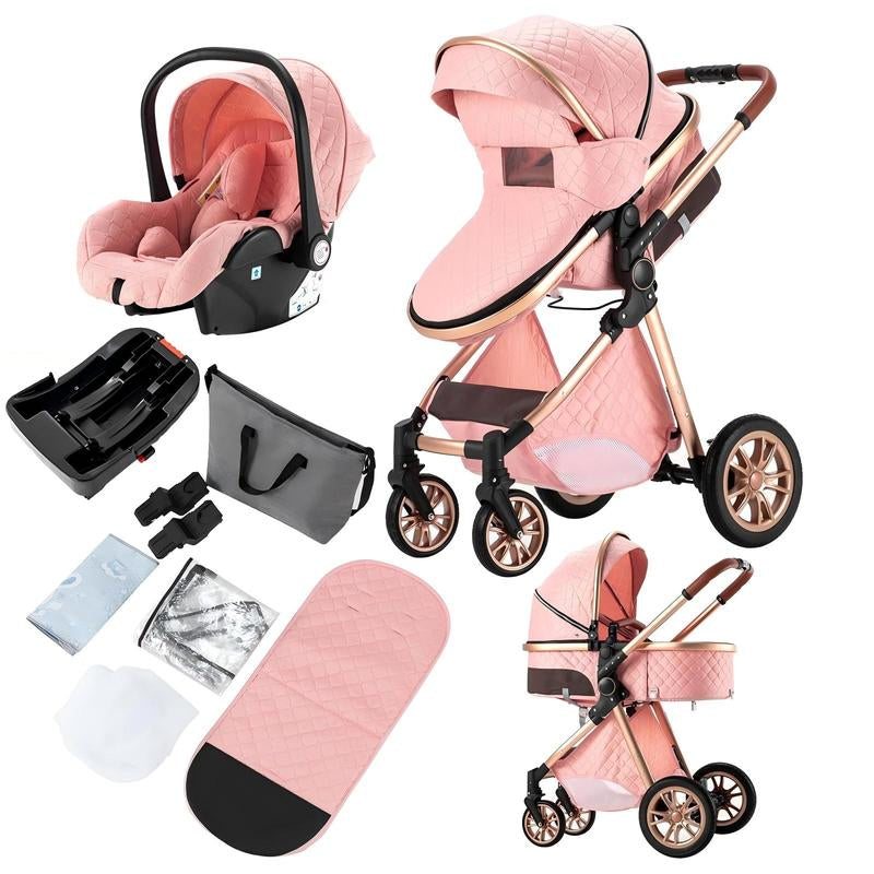 [Weekly Picks] Baby Stroller, Deals for You Days, 4-In-1 Portable & Foldable Toddler Stroller with Sunshade, High Quality & Lightweight Travel Stroller for Babies Outdoor Fun, Adjustable Stroller and Accessories Combo Set, One-Click Folding.]