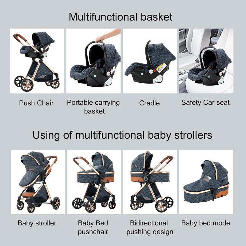 [Weekly Picks] Baby Stroller, Deals for You Days, 4-In-1 Portable & Foldable Toddler Stroller with Sunshade, High Quality & Lightweight Travel Stroller for Babies Outdoor Fun, Adjustable Stroller and Accessories Combo Set, One-Click Folding.]