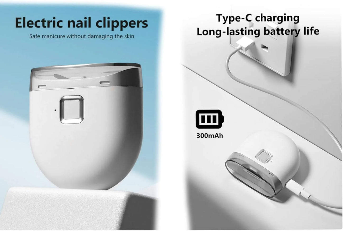 Safety Electric Nail Clipper Automatic Thick Nails Trimmer Professional Tool US