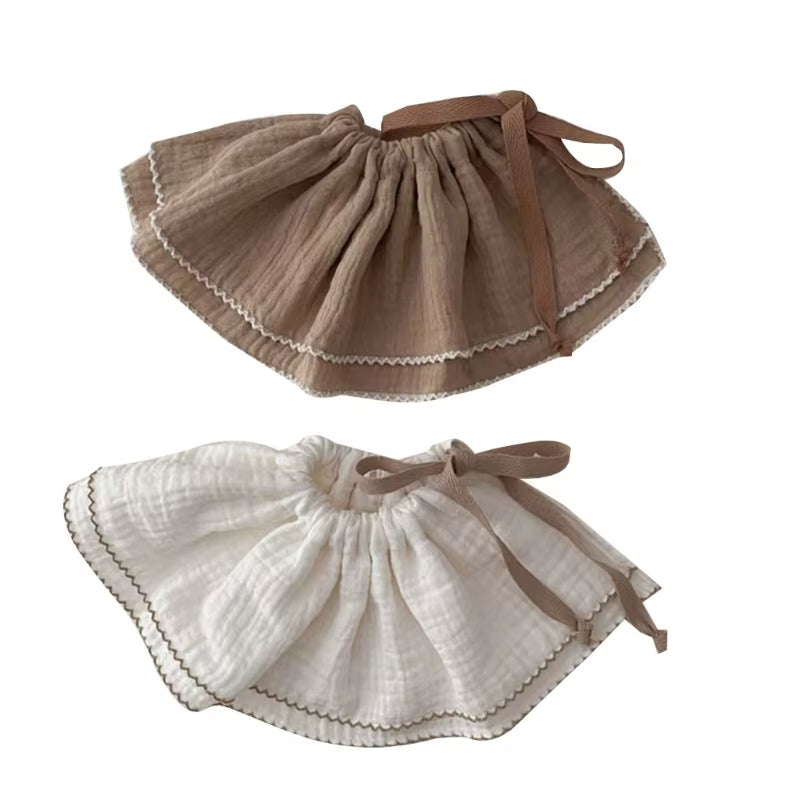 2Pcs Baby Bibs Newborn Drooling Bib Cotton Burp Cloths with Adjustable Drawstring Infant Teething Bib Feeding Towel A2UB