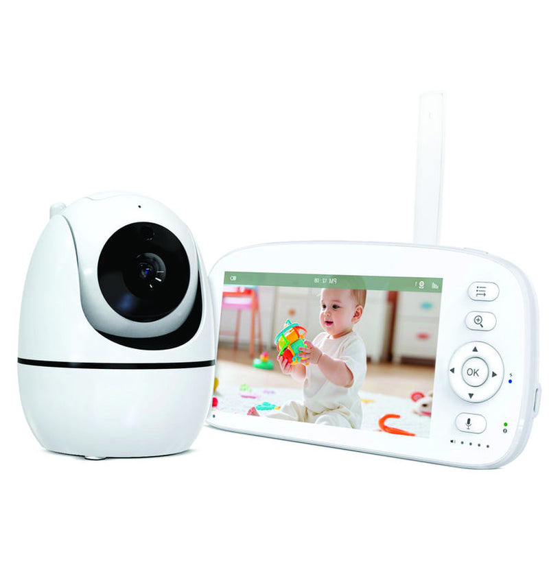 5.0" Video Babymonitor, Remote Pan-Tilt-Zoomcamera,Nightvision,2-Way Audio, Lullabies &Temp Sensorfor Baby Safety