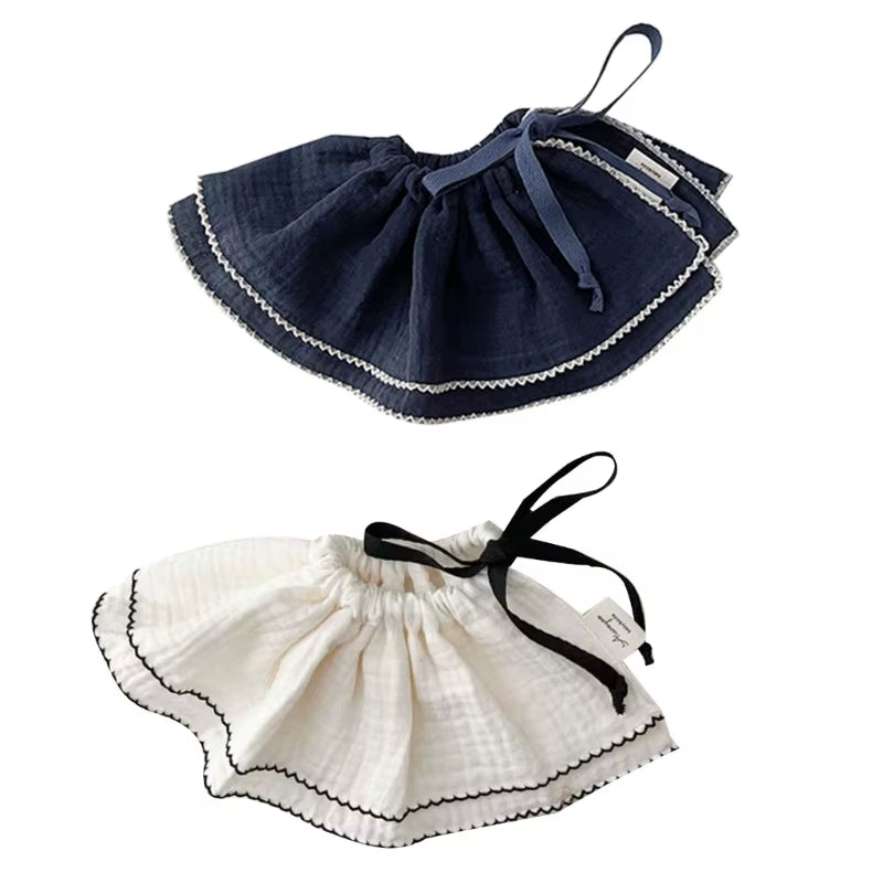 2Pcs Baby Bibs Newborn Drooling Bib Cotton Burp Cloths with Adjustable Drawstring Infant Teething Bib Feeding Towel A2UB