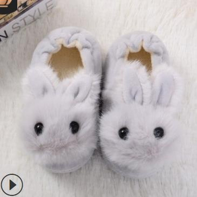 Toddler Baby Warm Shoes, Unisex First Walkers Winter Warm Anti-Slip Soft Solid Color Shoes