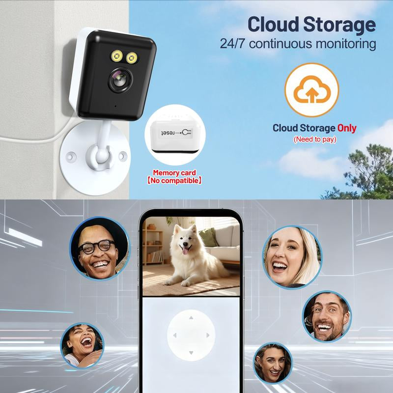 2-Pack 1080P Indoor Wifi Security Camera | Baby/Pet Monitor with Auto Tracking, Color Night Vision, 2-Way Audio & US Local Cloud