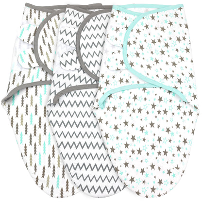 Swaddles for Newborns – 3-Pack Infant Swaddles 3-6 Months – Adjustable Swaddle Sleep Sack – Soft Organic Cotton Baby Wrap for Safe & Cozy Sleep