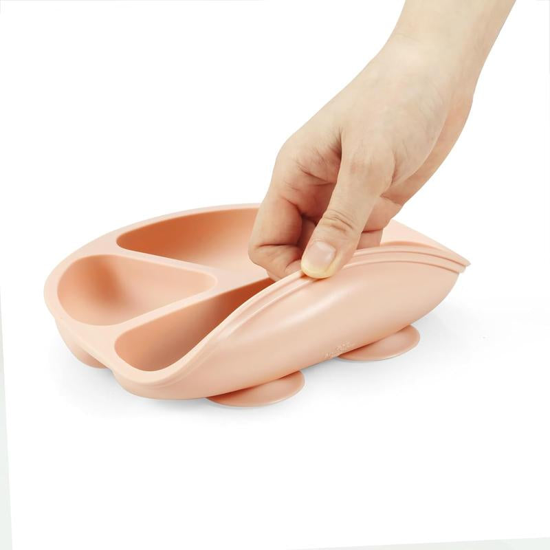 Silicone Baby Feeding Set 9PCS Baby Led Weaning Supplies Self Feeding Utensils Divided Suction Baby'S Plate