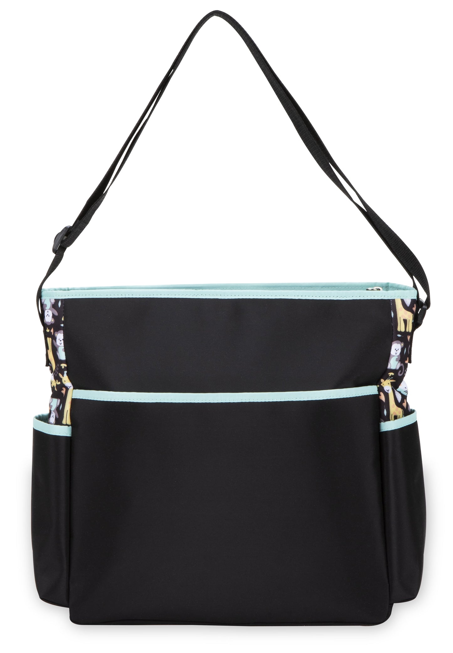 Monkey Print Tote Diaper Bag, Zip Top, Unisex, Infant, Toddler