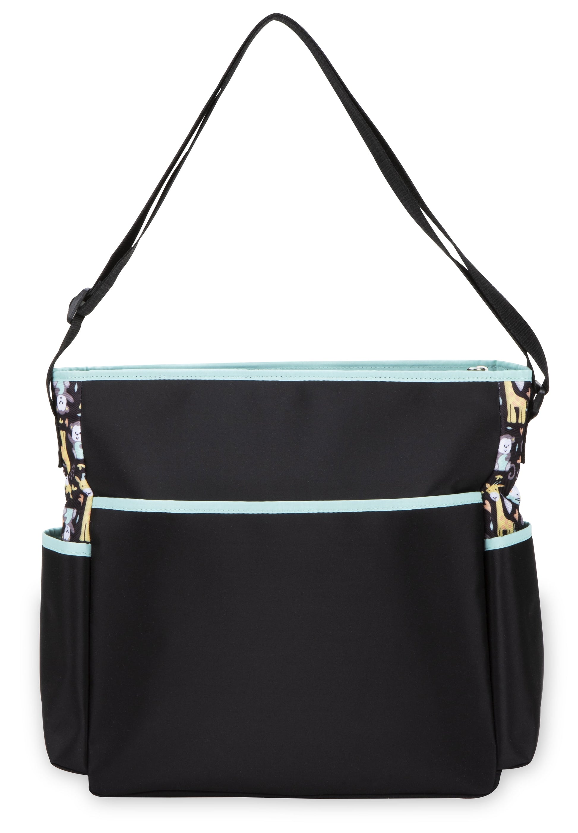 Monkey Print Tote Diaper Bag, Zip Top, Unisex, Infant, Toddler