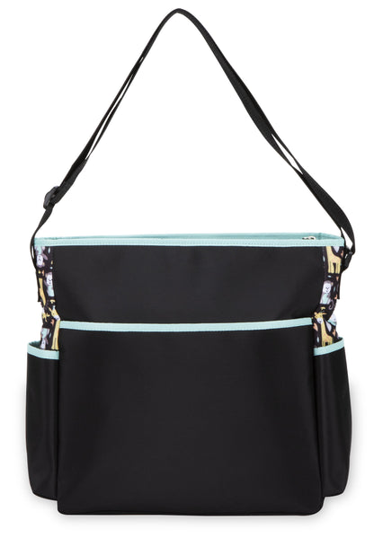 Monkey Print Tote Diaper Bag, Zip Top, Unisex, Infant, Toddler