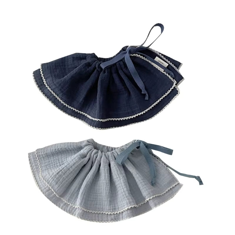 2Pcs Baby Bibs Newborn Drooling Bib Cotton Burp Cloths with Adjustable Drawstring Infant Teething Bib Feeding Towel A2UB
