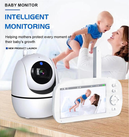 5.0" Video Babymonitor, Remote Pan-Tilt-Zoomcamera,Nightvision,2-Way Audio, Lullabies &Temp Sensorfor Baby Safety