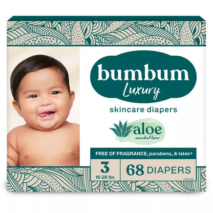 Bumbum Luxury Fragrance-Free Disposable Diapers - (Select Size and Count)