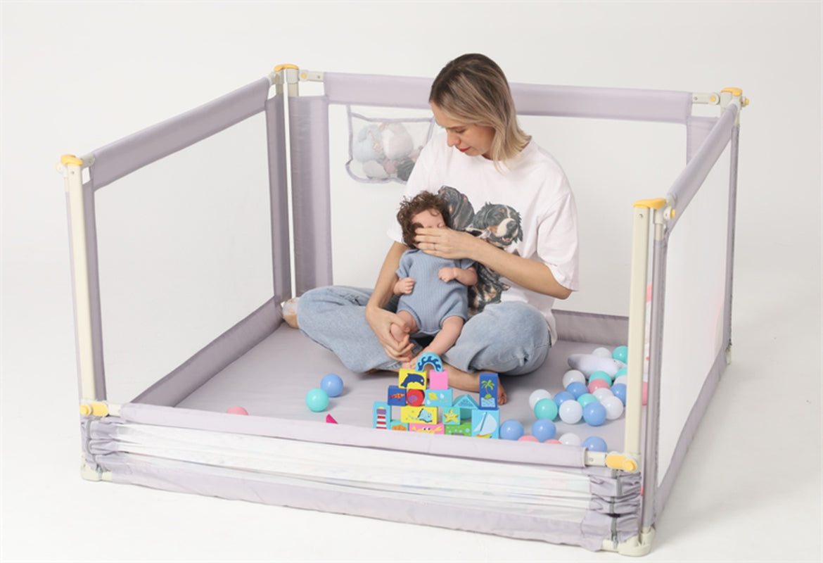 Baby'S Play Fence Protective Fence Infant Baby Toddler Fence Door Adjustable Height, Large Size Fence 120X120X68Cm