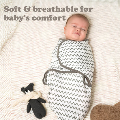 Swaddles for Newborns – 3-Pack Infant Swaddles 3-6 Months – Adjustable Swaddle Sleep Sack – Soft Organic Cotton Baby Wrap for Safe & Cozy Sleep
