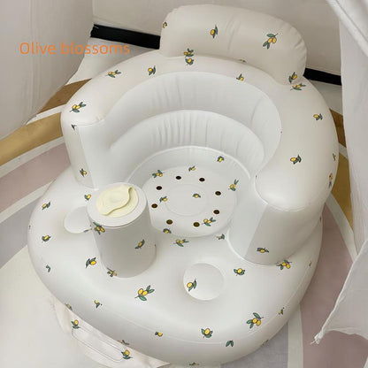 Cute Inflatable Baby Seat, Plant Pattern Inflatable Baby Sofa, Inflatable Baby Chair for Babies