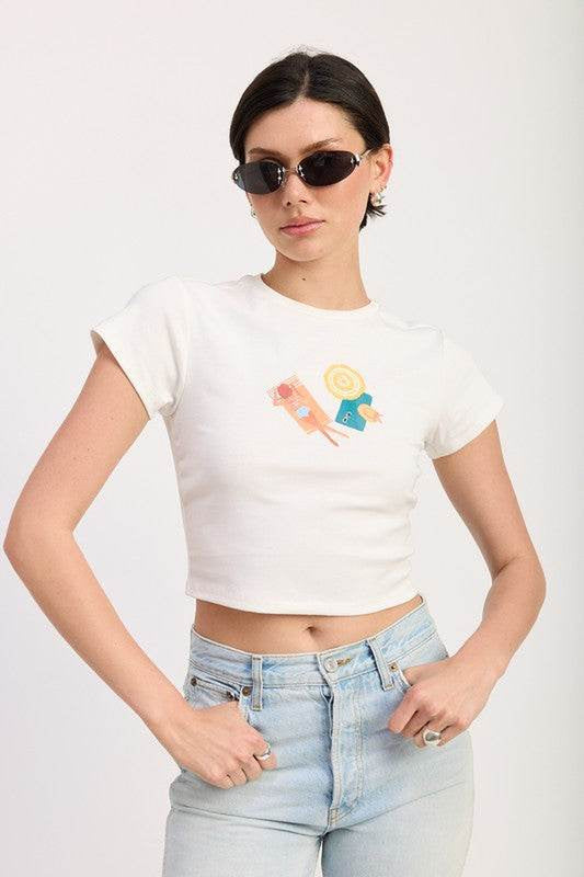 EMBROIDERED GRAPHIC BABY TEE