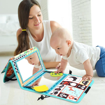 Baby Mirror Cloth Book, 1 Count Early Education Sensory Baby Toys, Double-Sided Playing Baby Toys, Educational Toys for 0-3 Years Old Babies, Learning Materials