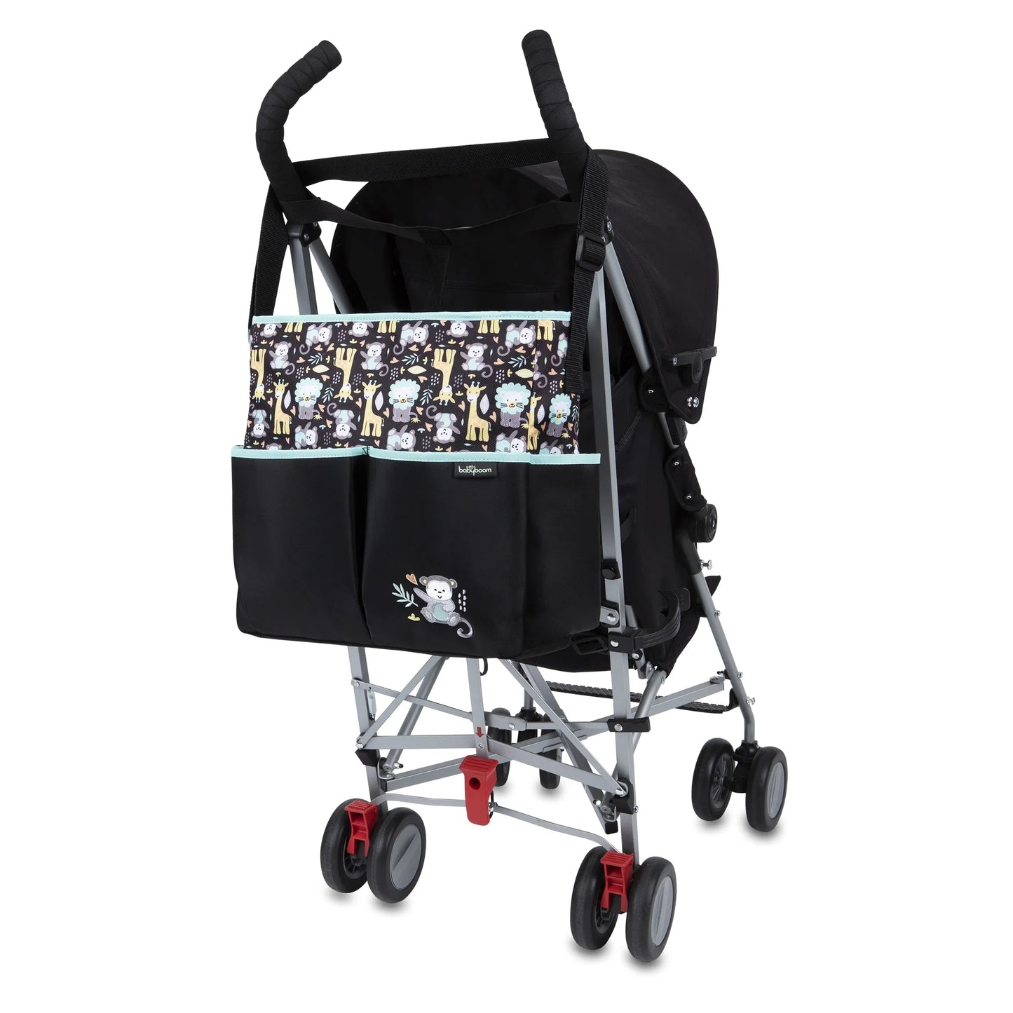 Monkey Print Tote Diaper Bag, Zip Top, Unisex, Infant, Toddler