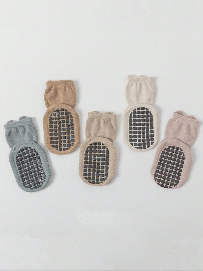 5 Pairs Cute Cartoon Baby Floor Socks, Soft Sole Indoor Non-Slip Socks for Boys & Girls, Perfect for Daily Use, Cute Textured Socks