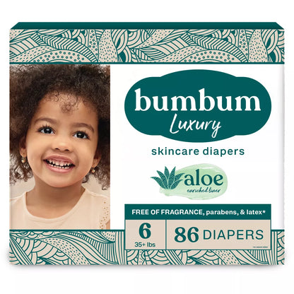 Bumbum Luxury Fragrance-Free Disposable Diapers - (Select Size and Count)