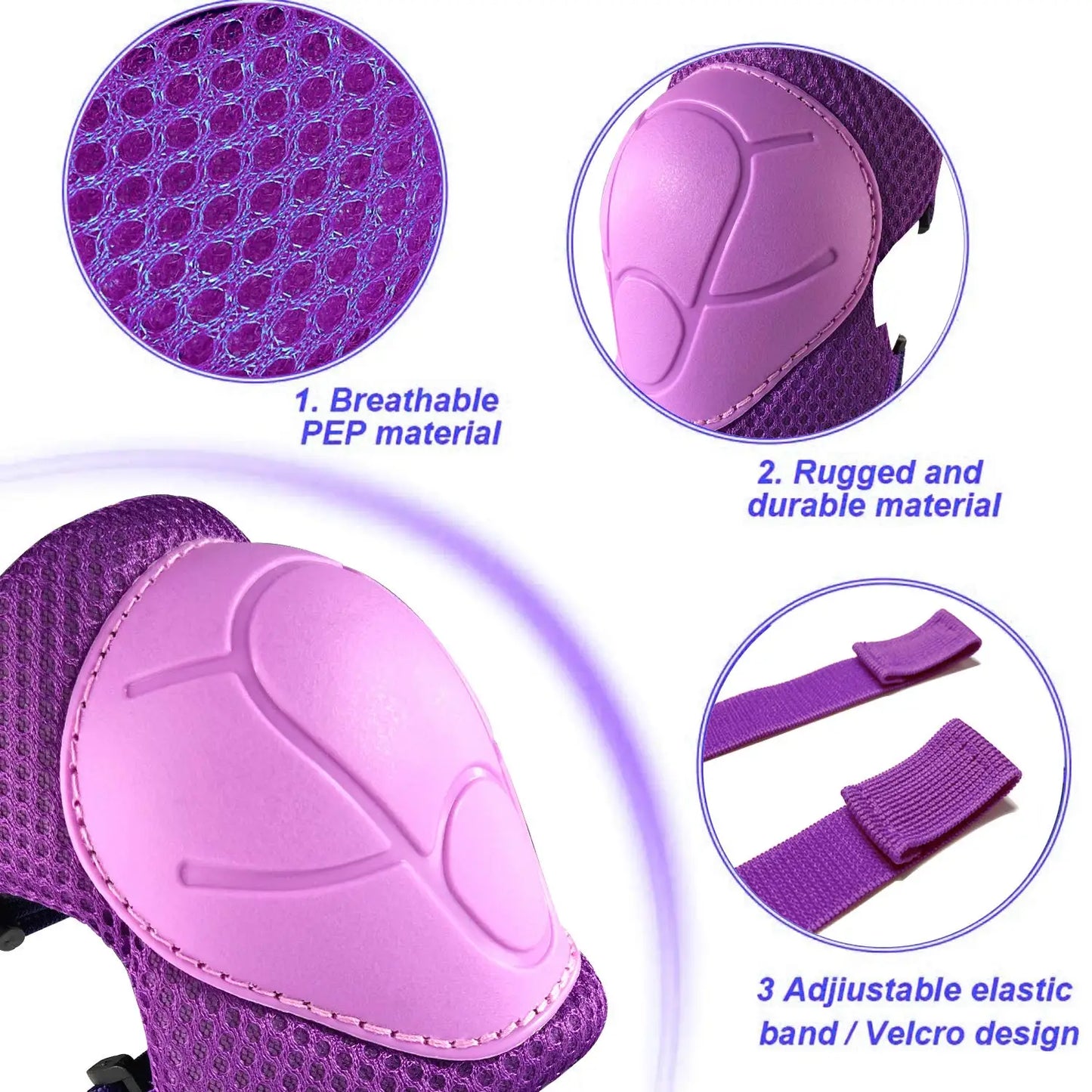 Knee Pads for Kids， Knee Pads and Elbow Pads Set Toddler 3-10 Years Protective Gear Set for Girls Boys with Wrist Guards for Skating Cycling Bike Rollerblading Scooter
