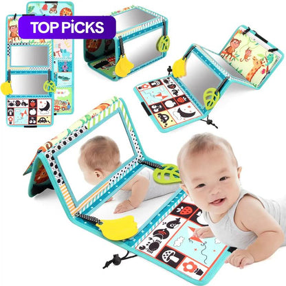 Baby Mirror Cloth Book, 1 Count Early Education Sensory Baby Toys, Double-Sided Playing Baby Toys, Educational Toys for 0-3 Years Old Babies, Learning Materials